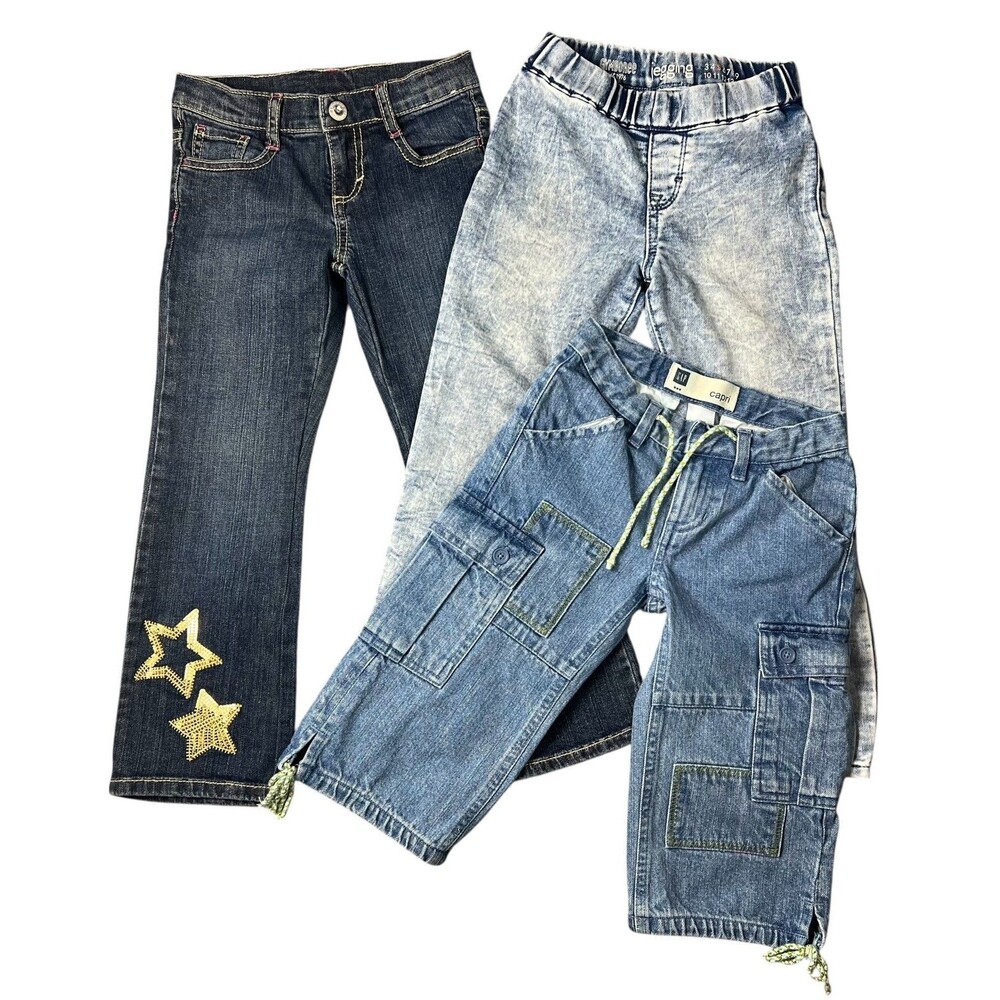 Bundle 3 Pair of Girls Gymboree & Gap Jeans Size 5 Hippie Boho School Play